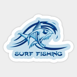 Surf Fishing Wave Sticker